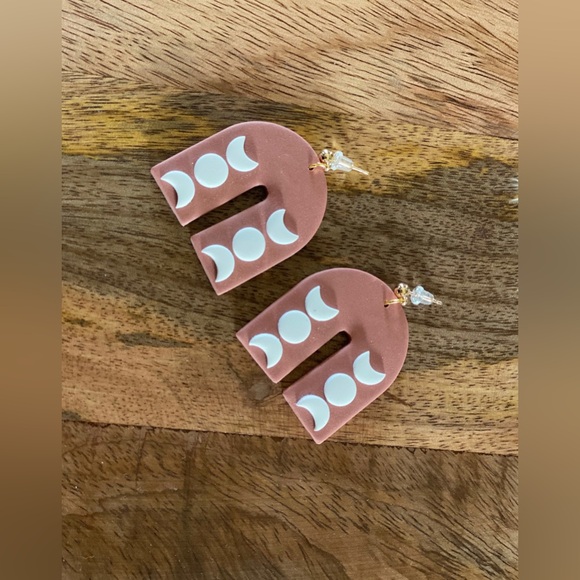 Moon Phase Arch Earrings - Picture 2 of 2